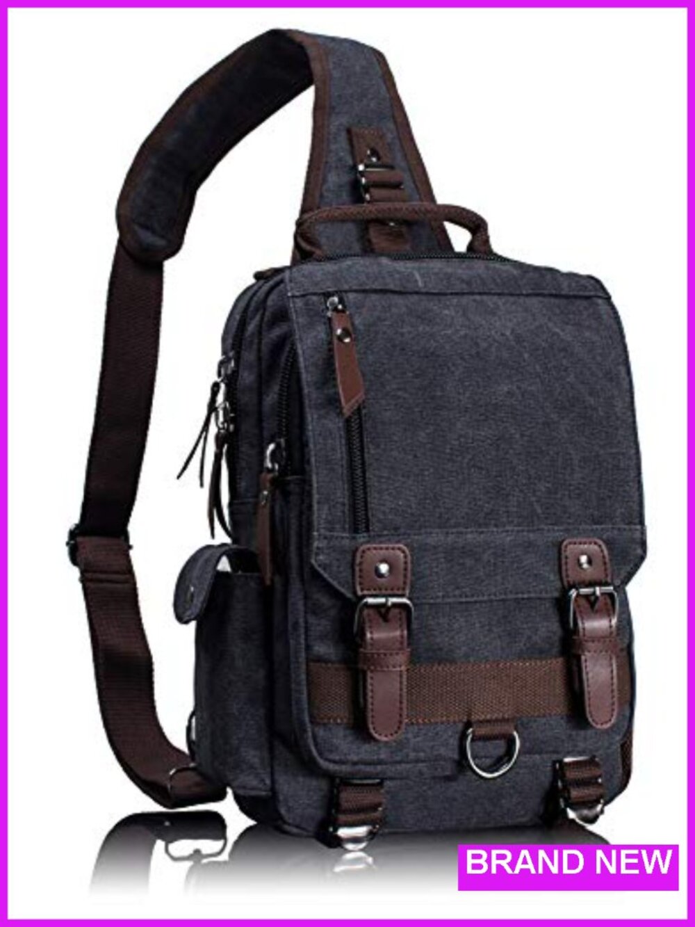 Canvas Messenger Bag Unisex Laptop Crossbody Shoulder Sling Travel Work Bag